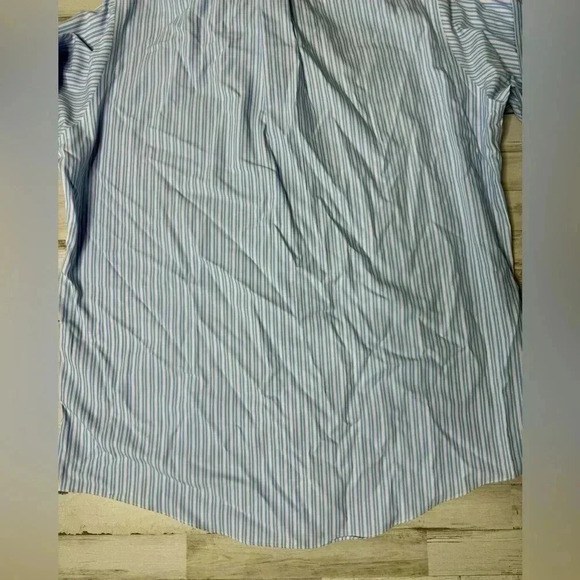Brooks Brothers Blue Vertical Striped Shirt Mens 16.5 32 Button Up Long Sleeve - Picture 12 of 13